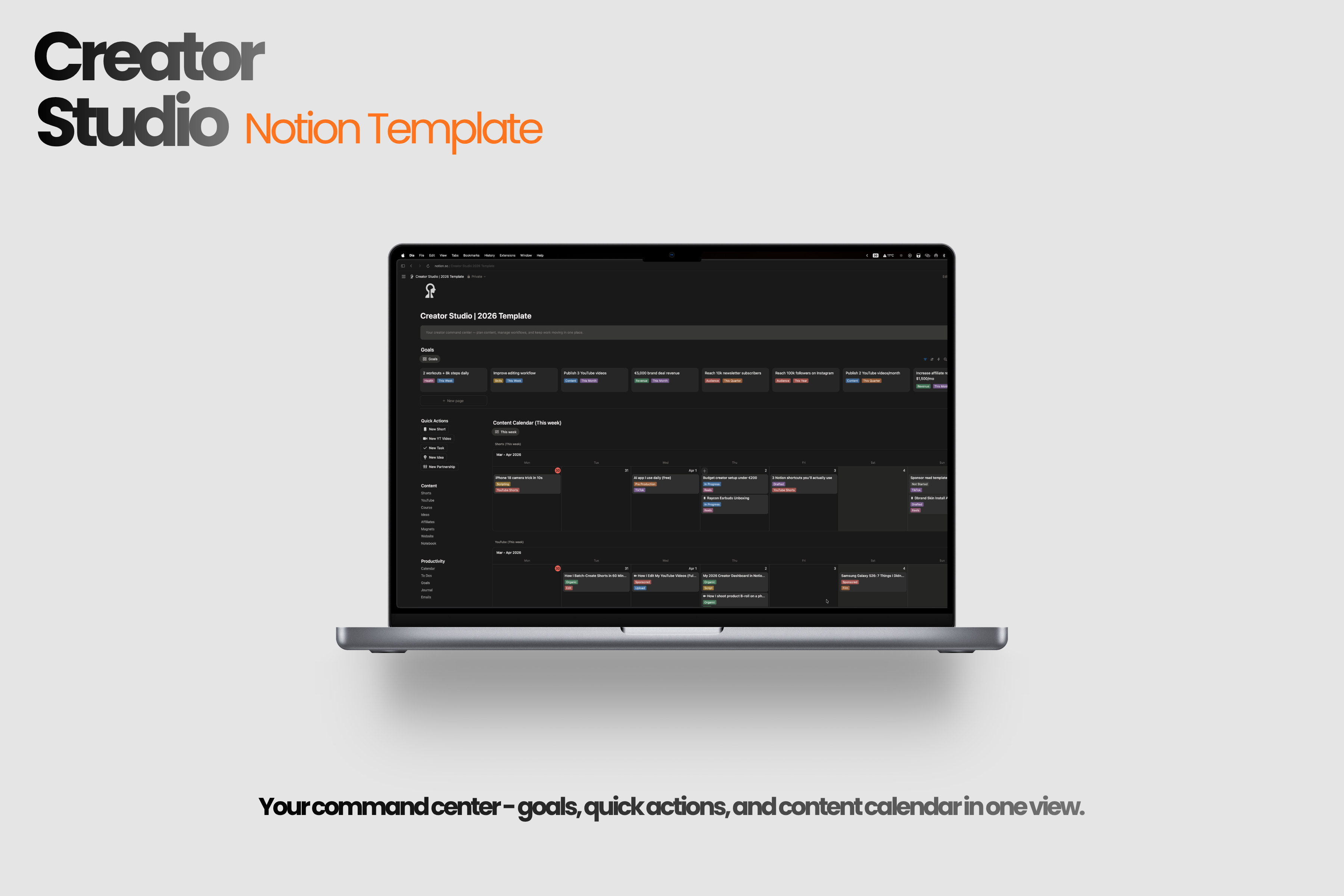 Creator Studio — Notion Template